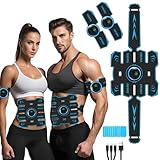 EGEYI EMS Muskelstimulator Trainingsgerät, Smart Fitness-Gerät Bauchmuskel Trainingsmaschine,Wireless Portable Bauchgürtel Muskelaufbau ABS/Bauch/Arm/Bein