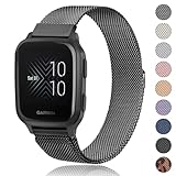 Amzpas Armband kompatibel mit Amazfit GTS 4 Mini/GTS 3 / GTS 2 / GTS 2 Mini/GTS 2e, Edelstahl Metall Ersatzarmband mit Starken Magneten für Amazfit Bip/Bip lite/Bip U Pro/Bip 3 / Bip 3 Pro