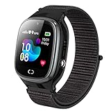 PTHTECHUS Kinder GPS LBS Intelligente Uhr, Smartwatch Telefon mit GPS Tracker SOS Spiel Kamera Voice Chat Wecker Sportuhr für Jungen Mädchen Weihnachten Geschenk (S27-Black-GPS-1DEU)