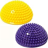 ProLeo 2 Stück Igel Balance Halbkugeln, Gymnastik Yoga Ball für Kinder & Erwachsene - Fördert Koordination und Balance, Fitness Training (Gelb & Lila)