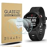 Diruite 4 Stück für Garmin Forerunner 245/245 Music/Forerunner 645/645 Music/Forerunner 55/45/45S Schutzfolie,HD Glas Displayschutzfolie für Garmin Forerunner 245 Displayschutz[Anti-Kratzen]
