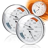 2 Stück Sauna Thermometer Hygrometer, 2-In-1-Saunathermometer, Φ100mm Präzises Saunathermometer, Hygrometer Thermometer Sauna Sauna Zubehör Für Eine Wohltuenden Atmosphäre