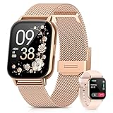 AIMIUVEI Smartwatch Damen, Fitnessuhr mit Telefonfunktion, Armbanduhr mit 120+ Sportmodi, 24H Pulsuhr SpO2, Schlafmonitor, Menstruationszyklus, Kalorien, Fitness Tracker Sportuhr Android iOS Roségold