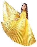 Turkish Emporium Isis Wings Für Bauchtanz Tanz Schleier Flügel Schleier Zubehör Kostüme Fasching Karneval mit Metallstäben (one size, Gold)