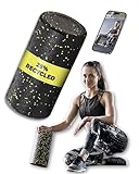 Faszienrolle Schaumstoff mittel-weich | 30x15cm Rückenmassage Rolle mit 25% Recyclinganteil | Rückenrolle | black foam roller