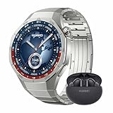 HUAWEI Watch GT 5 Pro 46 mm+Extral FreeBuds 5i Schwarz,Smartwatch,Kunstvolles Design,Sportfunktionen auf Profi-Niveau,Health-Tracking,EKG-Monitoring,bis zu 14 Tage Akkulaufzeit,GPS,iOS&Android,Titan