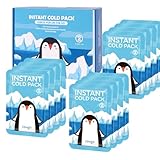 NEWGO Einweg Kälte-Sofort-Kompresse (12 Stück), Sofort Kälte Kompresse Coolpack zum Knicken, Erste Hilfe Set Kinder für Erste-Hilfe-Maßnahmen, Schmerzlinderung, Schwellungen, Entzündungen, 10X15cm