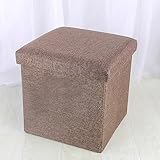 Faltbarer Polsterhocker mit Stauraum, kleiner Fußhocker für Wohnzimmer und Schlafzimmer, Multifunktionsbank mit Behälter, 76 x 38 x 38 cm, Heimdekoration