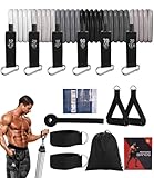 Fitnessbänder Set 6er, Resistance Fitness Bands mit 6 Widerstandsstufen 270 LBS, Inkl Türanker, Griffe, Knöchelriemen, Ideal für Muskelaufbau, Pilates, Physiotherapie Für Home Gym und Outdoor Training