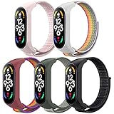 5 Stück Nylon Armband Kompatibel mit Xiaomi Mi Band 7 / Xiaomi Mi Band 6 / Xiaomi Mi Band 5 / Amazfit Band 5, Ersatzarmband für Miband 7 Ersatzbänder Mi Band 7 NFC Armbänder Strap (Stil B)