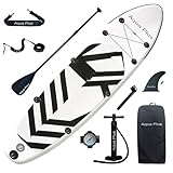 Aqua Plus 15cm Dickes,aufblasbares SUP für alle Fähigkeitsstufen,Stand Up Paddelbrett,Paddel,Pumpe,ISUP Reiserucksack,Jugendliche,Aufblasbare Boards für Stand Up Paddling