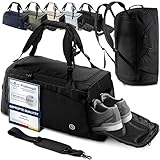 Sporttasche Trainingstasche + Rucksack-Funktion, Schuhfach, Nassfach | 40/60L Reisetasche Schwimmtasche Fitnesstasche Sport Gym Fitness Umhängetasche Handgepäck Weekender Bag Reise Tasche Herren Damen
