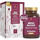 VITACTIV MenoBalance - Wechseljahre Pflanzlich - Nachtkerzenöl, Yamswurzel, Hopfen, Mönchspfeffer plus B Vitamine - Gegen Symptome - Hormonfrei & Vegan - 60 Menopause Kapseln