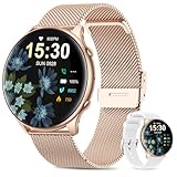 SLOKSFil Smartwatch Damen mit Telefonfunktion,1.39' HD Touchscreen/Menstruationszyklus/Herzfrequenz/Schlafmonitor/Schrittzähler/IP67 Wasserdicht/für iOS Android (Rosegold)