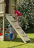 Gartenwelt Riegelsberger Kletterrampe mit Seil für Podesthöhe 150 cm aus imprägniertem Kiefernholz Anbaumodul für Spieltürme und Stelzenhäuser