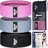 SENSEI® Fitnessbänder Set – 3 Elastic Stoff Trainingsbänder – rutschfest Resistance Bands für Po, Beine, Pilates & Krafttraining